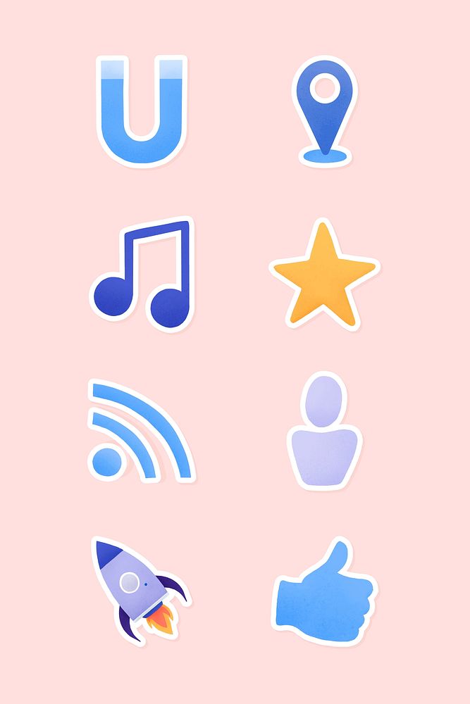 Colorful lifestyle social icon set