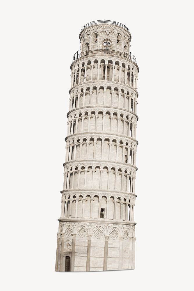 Pisa tower, Italy collage element psd