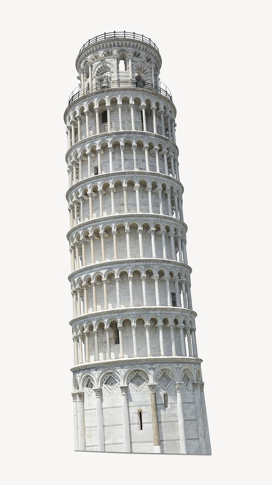 Leaning Tower of Pisa sticker, Italy's tourist attraction psd
