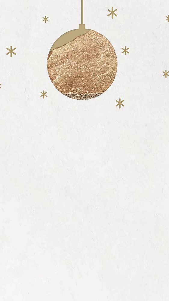 Christmas mobile wallpaper, aesthetic gold ball design