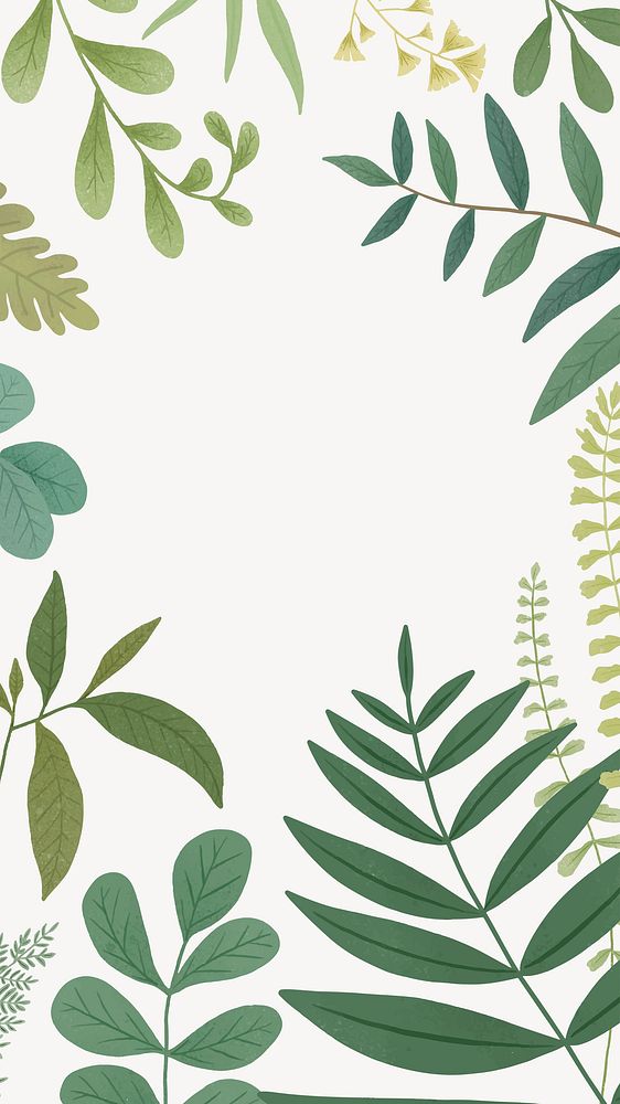 Aesthetic botanical frame collage element, tropical design vector