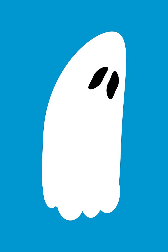 Halloween ghost sticker, cartoon doodle vector