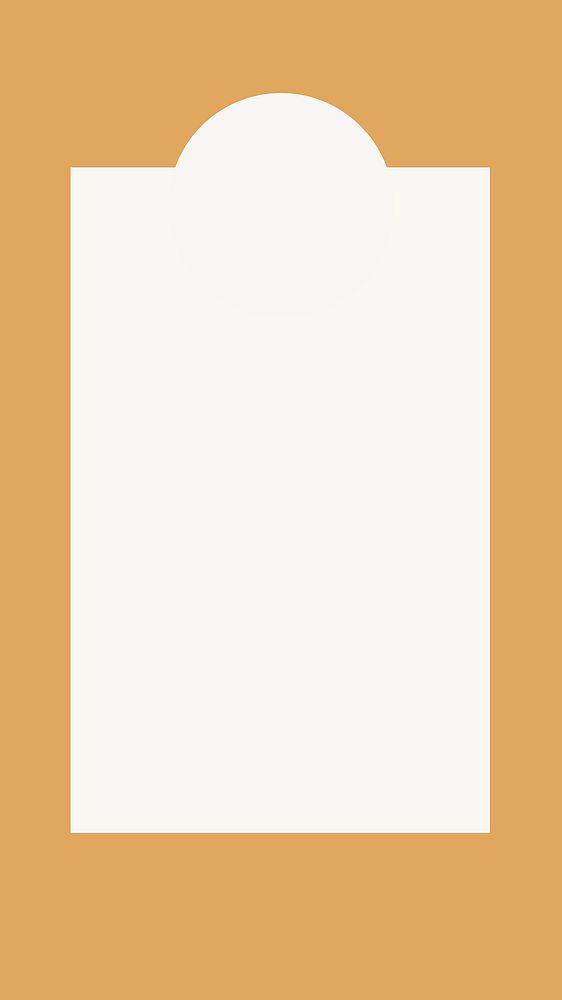 Brown frame mobile wallpaper, beige design vector