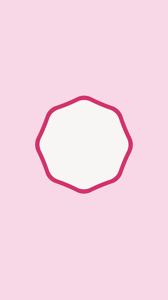 Pink mobile wallpaper, round white frame vector