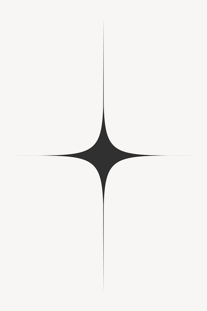 Black sparkle star, aesthetic shape illustration vector