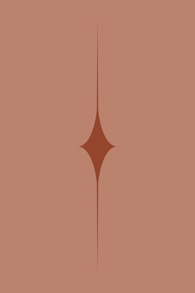 Brown sparkle star, aesthetic shape illustration vector