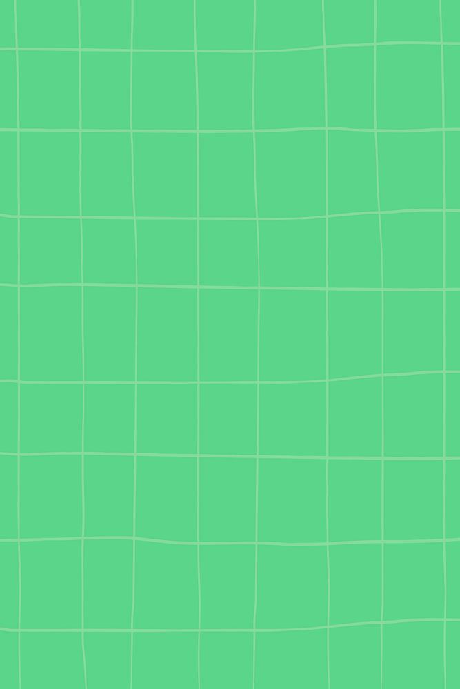 Green grid background, doodle line pattern design