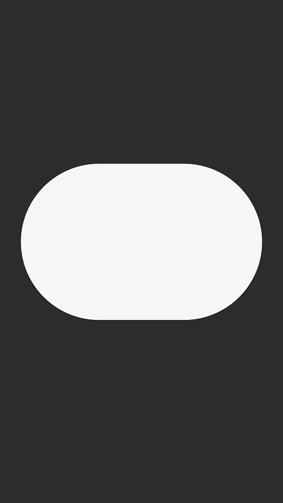 Minimal oval frame iPhone wallpaper, black geometric background vector