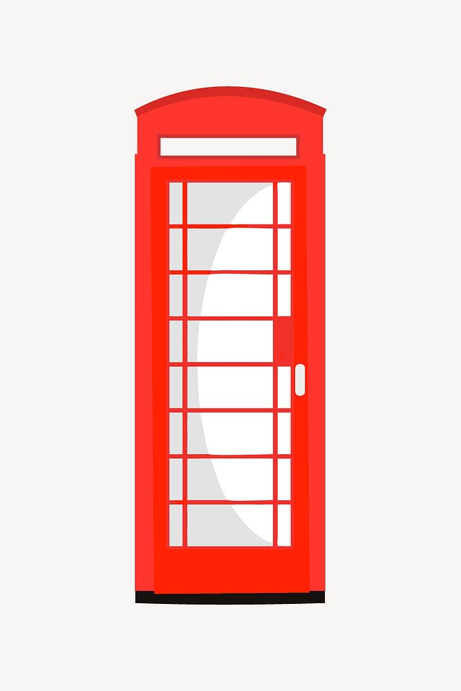 Phone booth clipart, illustration vector. Free public domain CC0 image.
