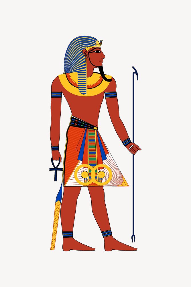 Egyptian god clipart, illustration vector. Free public domain CC0 image.