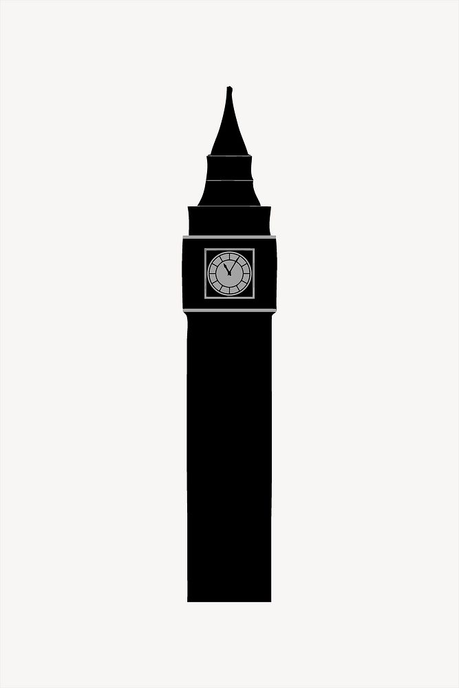 The Elizabeth Tower Big Bane England collage element psd. Free public domain CC0 image.