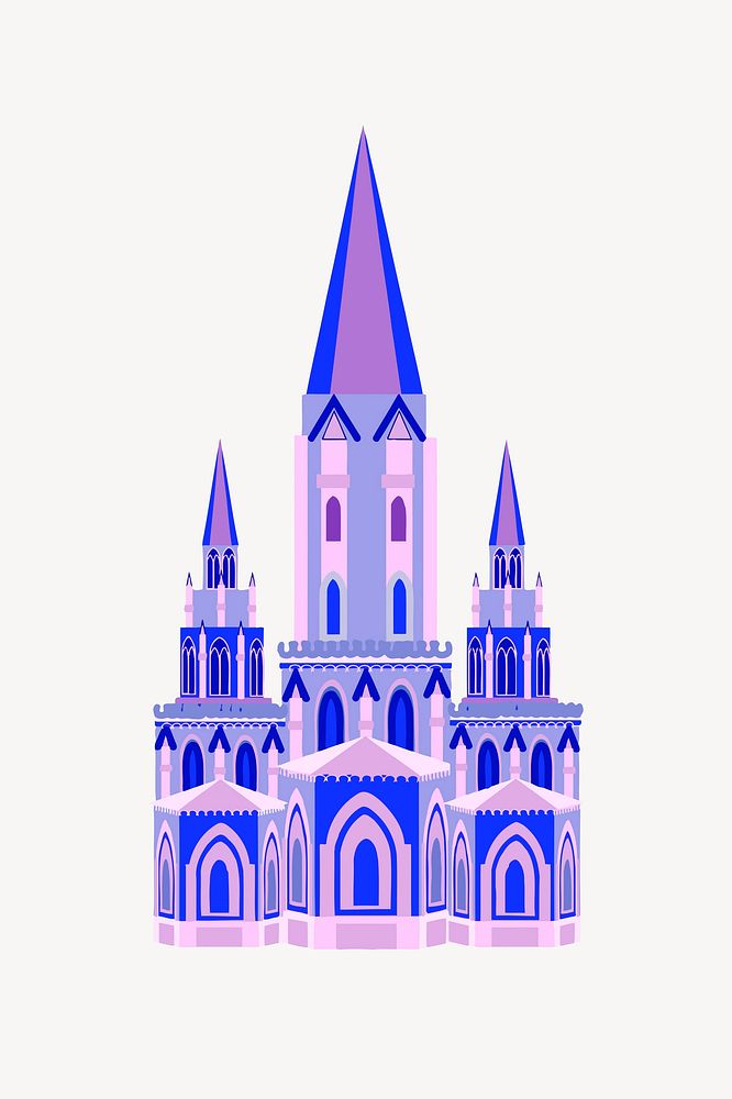 Purple castle clip  art. Free public domain CC0 image. 