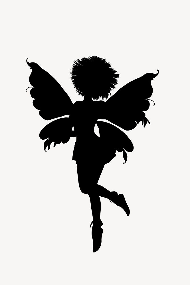 Fairy silhouette clip art vector. Free public domain CC0 image.