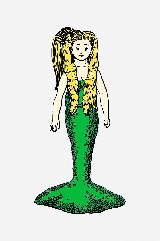 Mermaid clip  art. Free public domain CC0 image.  isolated design