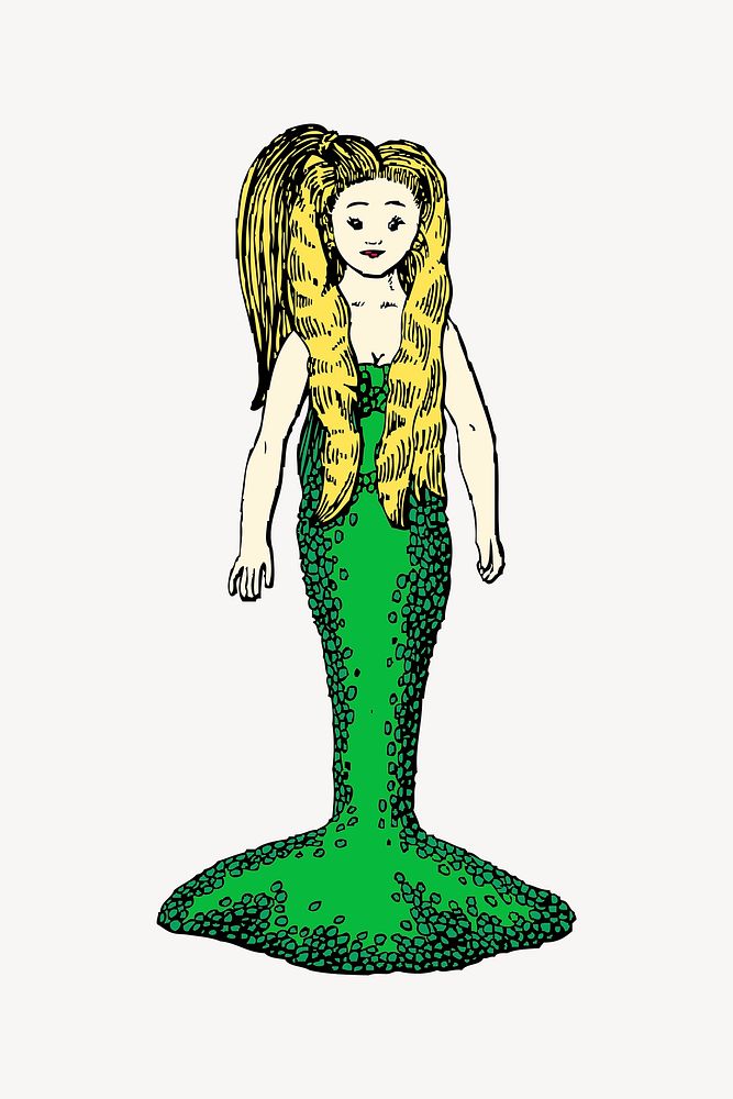 Mermaid clip art vector. Free public domain CC0 image.
