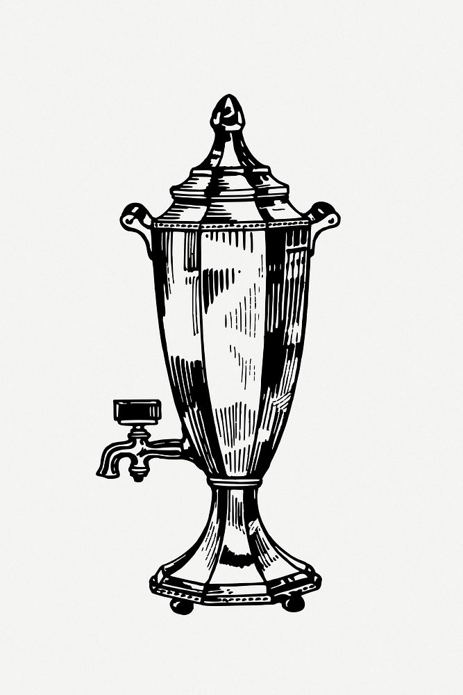 Vintage  coffee pot clip art psd. Free public domain CC0 image.