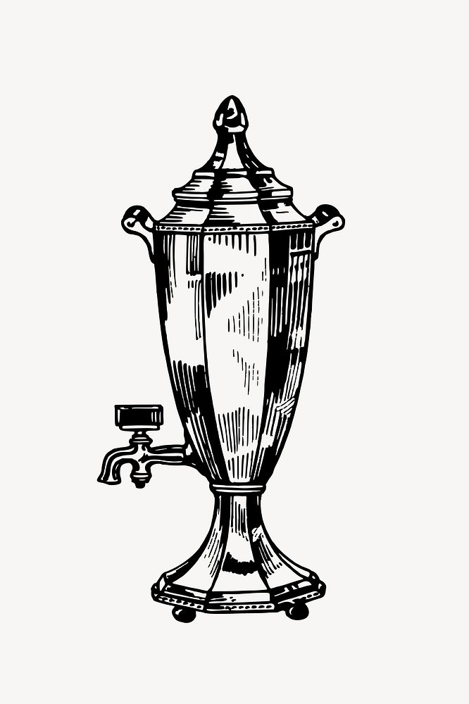 Vintage  coffee pot clip art vector. Free public domain CC0 image.