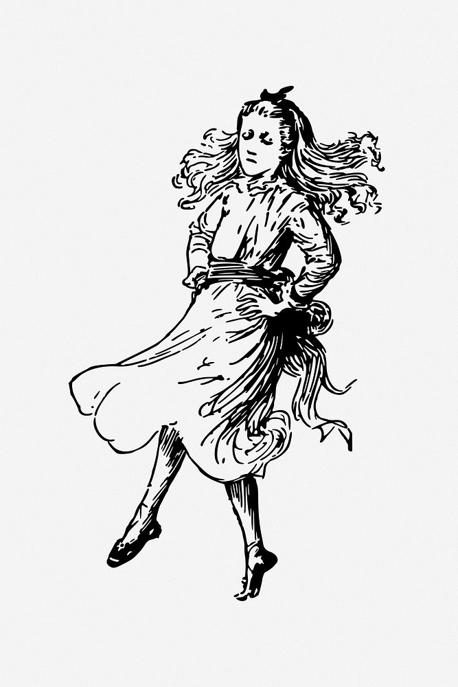 Female dancer clip  art. Free public domain CC0 image.