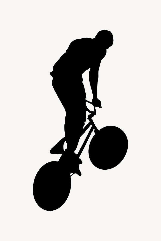 Cycling BMX freestyle clip art psd. Free public domain CC0 image.