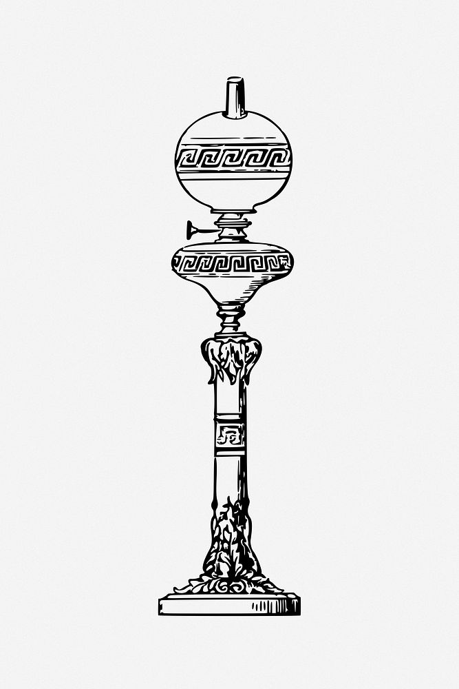Vintage lamp clip  art. Free public domain CC0 image. . Free public domain CC0 image.