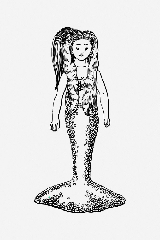 Mermaid clip art vector. Free public domain CC0 image.