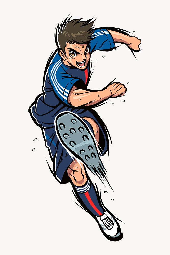 Soccer player clipart illustration vector. Free public domain CC0 image.