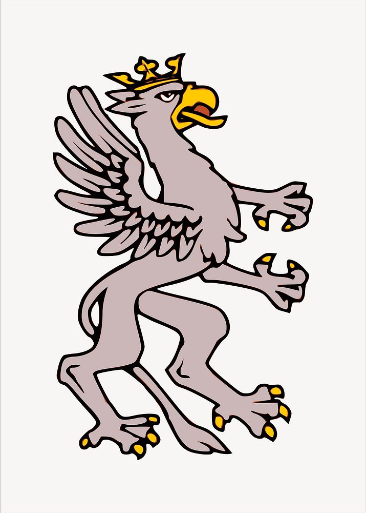 Mythical griffin clipart illustration vector. Free public domain CC0 image.