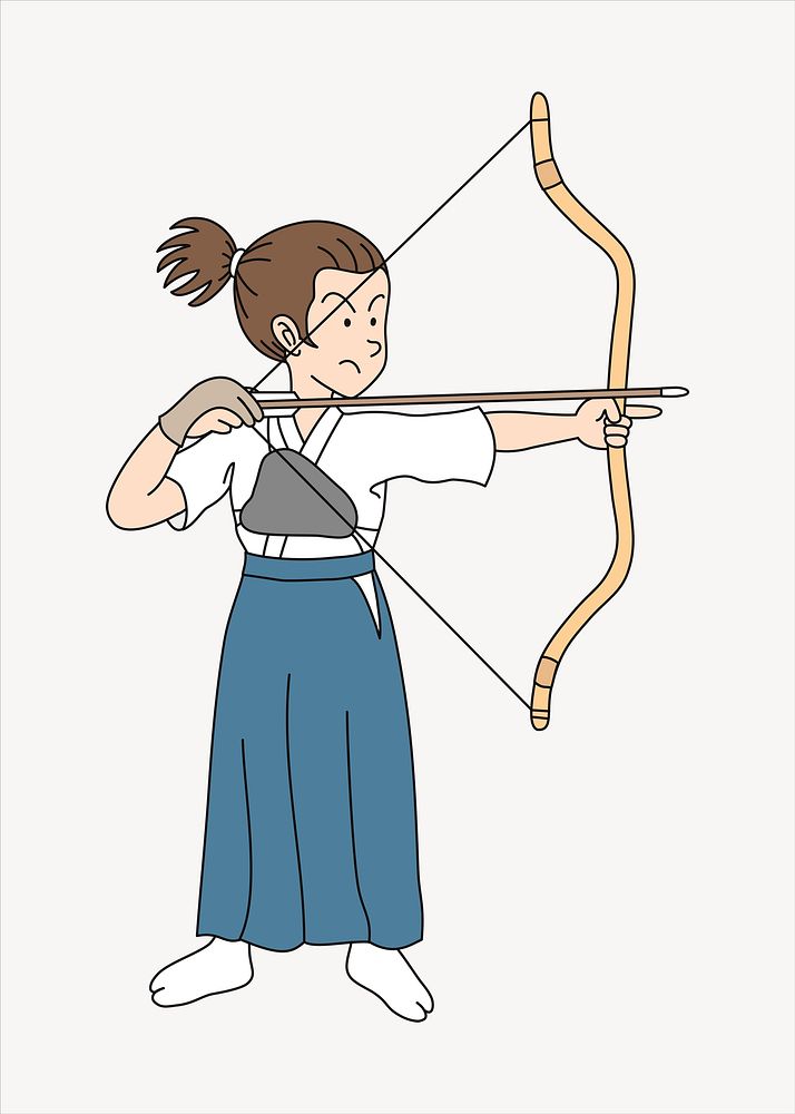Archery illustration. Free public domain CC0 image.