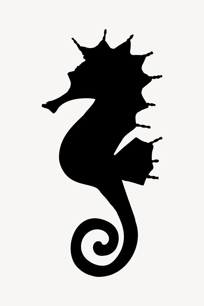 Seahorse illustration. Free public domain CC0 image.