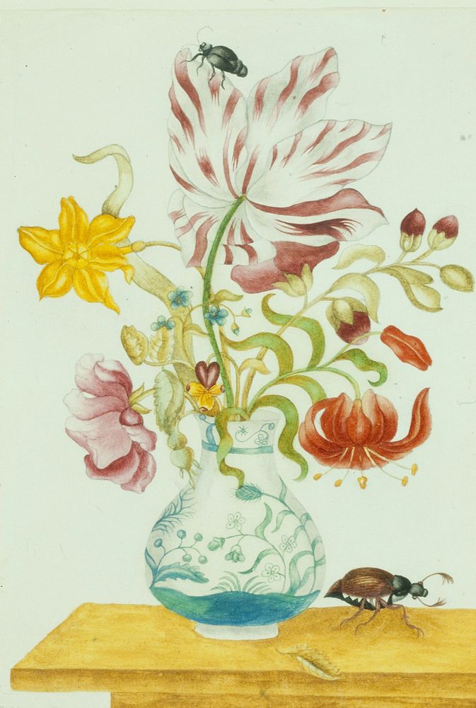 Tulip, Lily, Rose, etc. in Vase, with Insects. Original from the Minneapolis Institute of Art.