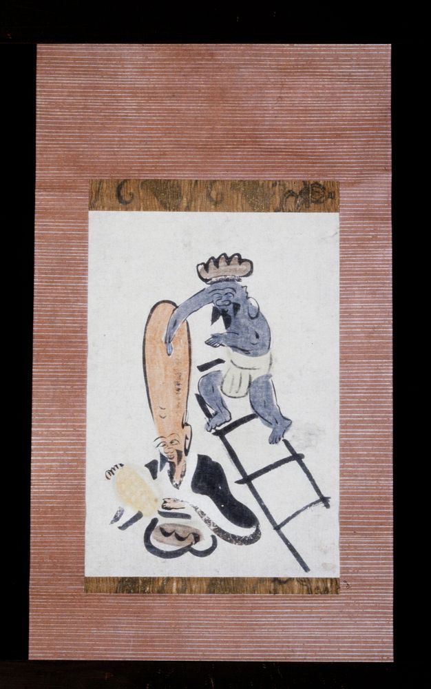 Shaving Fukurokuju from a Ladder. Original from the Minneapolis Institute of Art.
