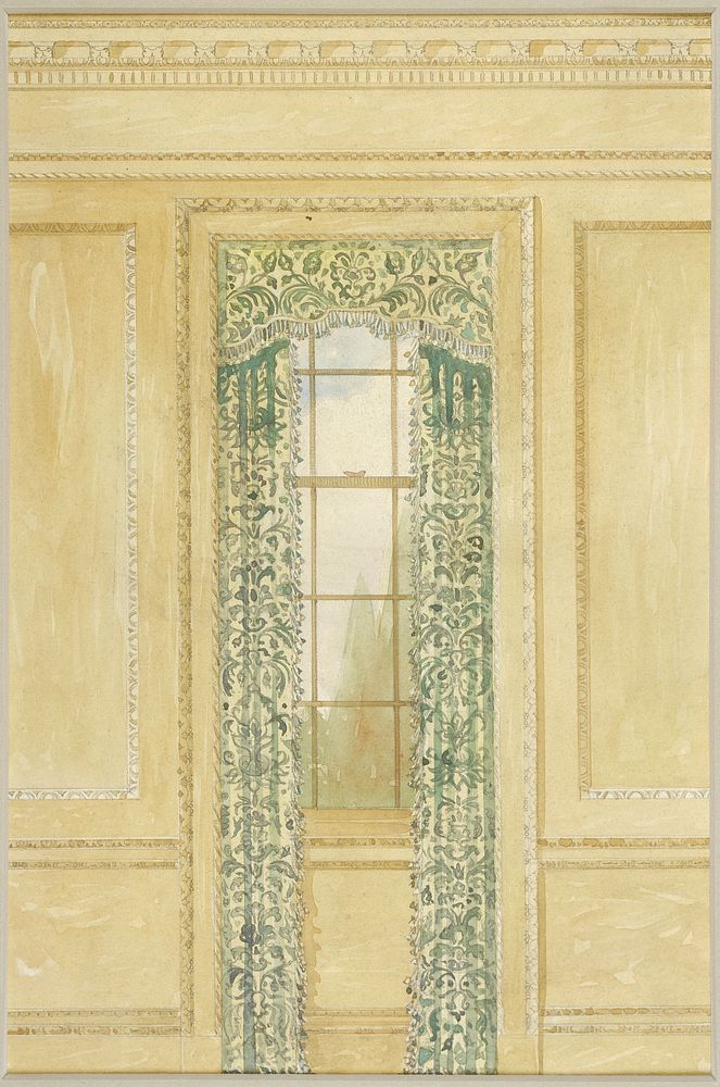 Architectural Rendering:Window from Stanwick Park, Pine Room. Original from the Minneapolis Institute of Art.