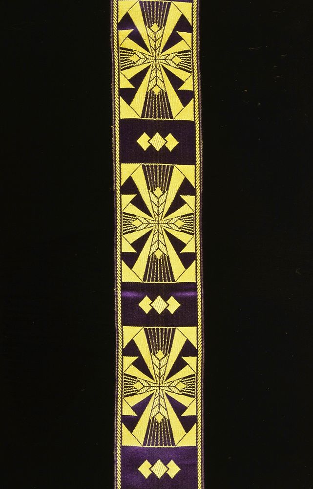 braid, purple and gold Ecclesiastical fabrics made by the Sisters of the Order of St. Benedict, St. Joseph, MN.. Original…