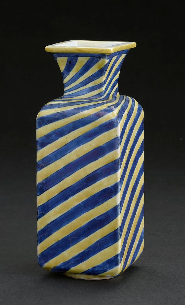 rectangular blue and yellow striped; has own stand; Sotheby's London Lot 64. Original from the Minneapolis Institute of Art.