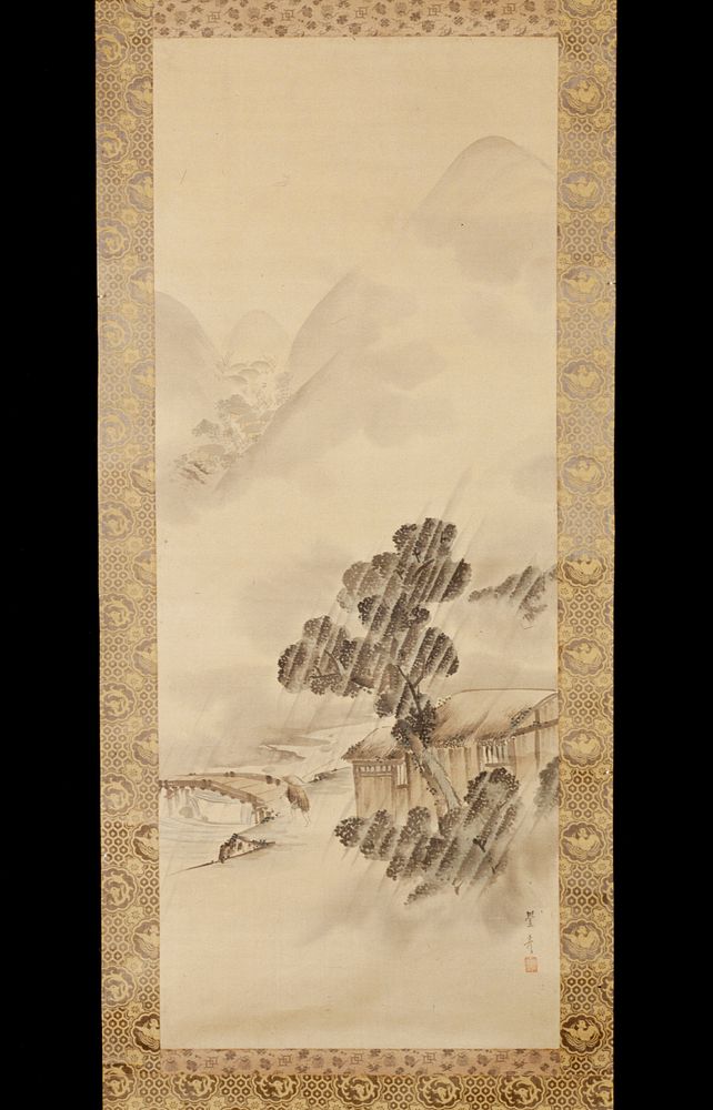 landscape painting-album leaf mounted on scroll. Original from the Minneapolis Institute of Art.