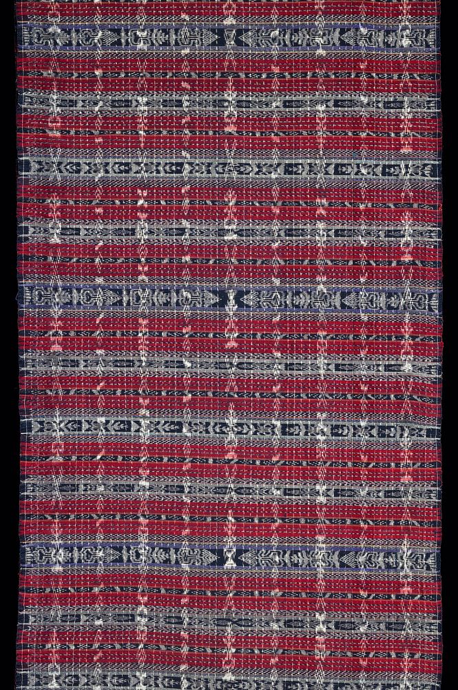 silk, cotton, ikat. Surface ornamentation (Dyed). Original from the Minneapolis Institute of Art.