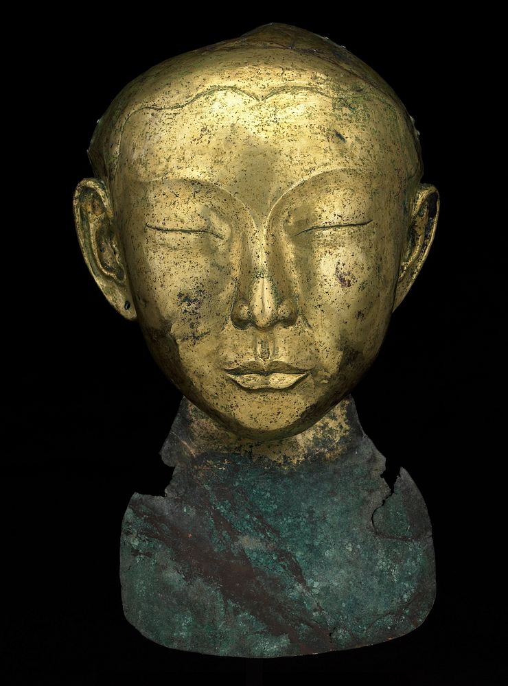 Funerary Mask of a Young Woman (916-1125). Original from The Minneapolis Institute of Art.