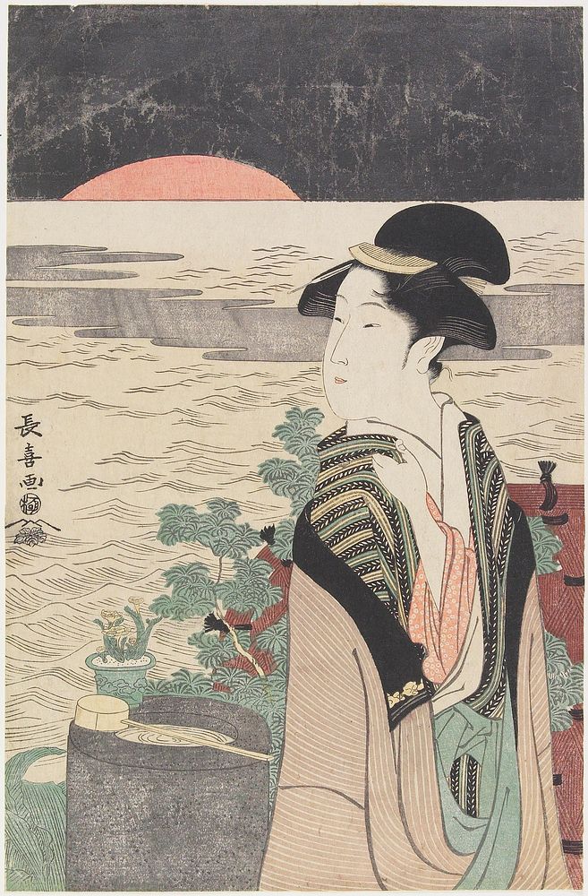 A Beauty Looking at the First Sunrise. Original from the Minneapolis Institute of Art.
