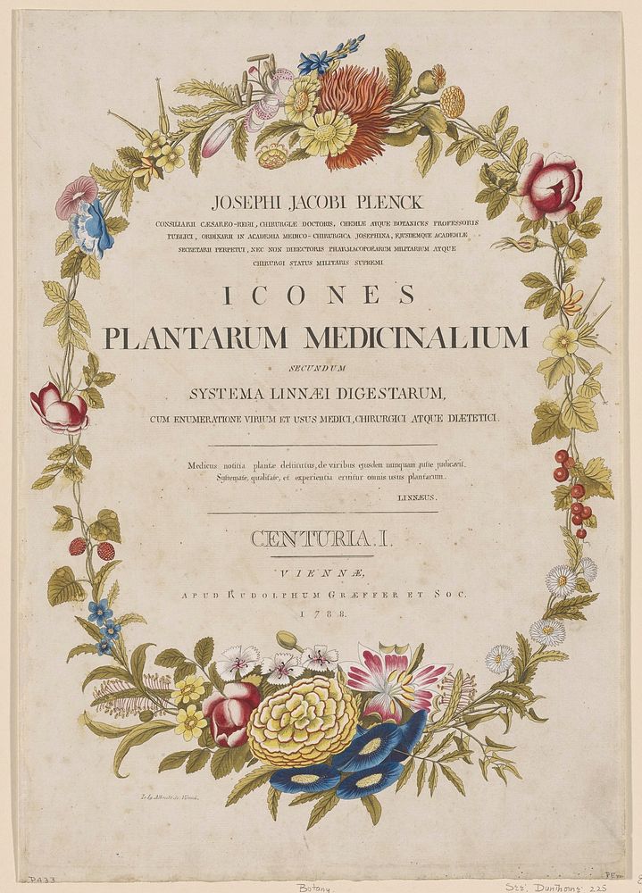 Title Page from Icones Plantarum Medicinalium. Original from the Minneapolis Institute of Art.