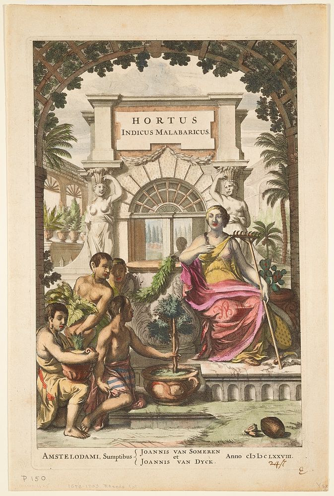 Frontispiece of Hortus Indicus Malabaricus (Vol. 1). Original from the Minneapolis Institute of Art.