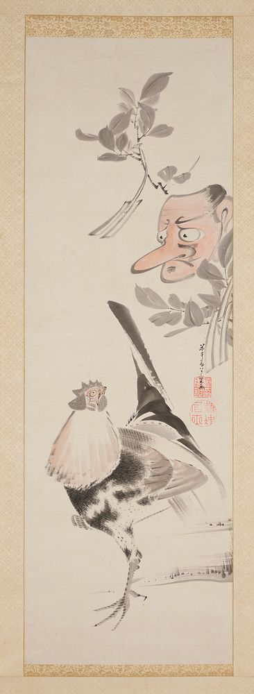 Cockerel and Tengu-Mask. Original from the Minneapolis Institute of Art.