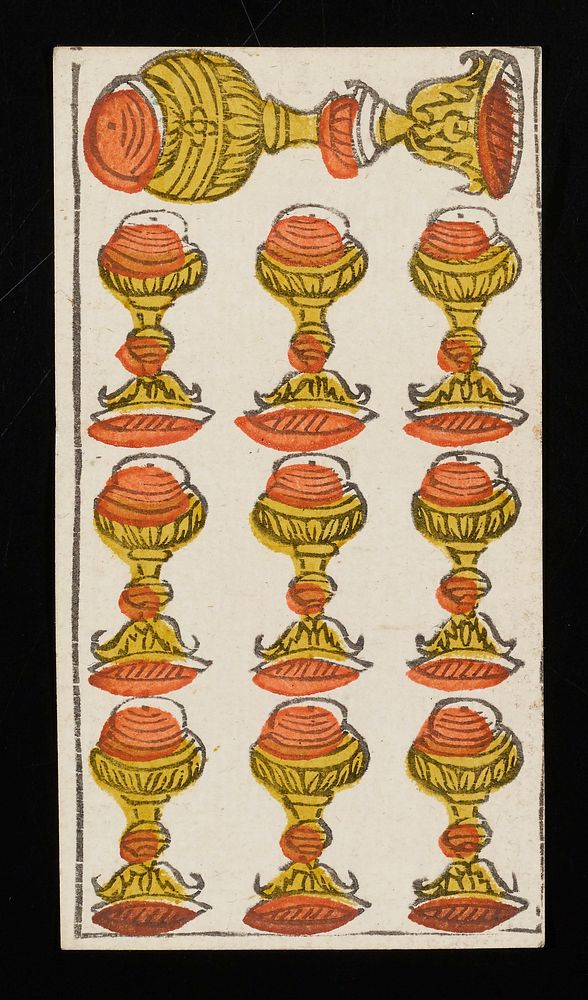 ten chalices on card; one Free Photo rawpixel