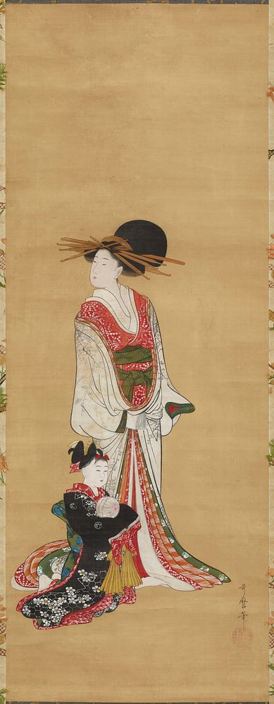 Standing Prostitute and Kamuro. Original from the Minneapolis Institute of Art.