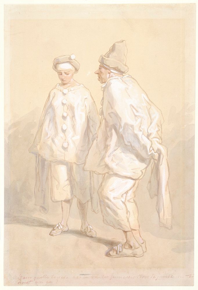Man and Woman in Masquerade Costume as 'Punchinello'. Original from the Minneapolis Institute of Art.
