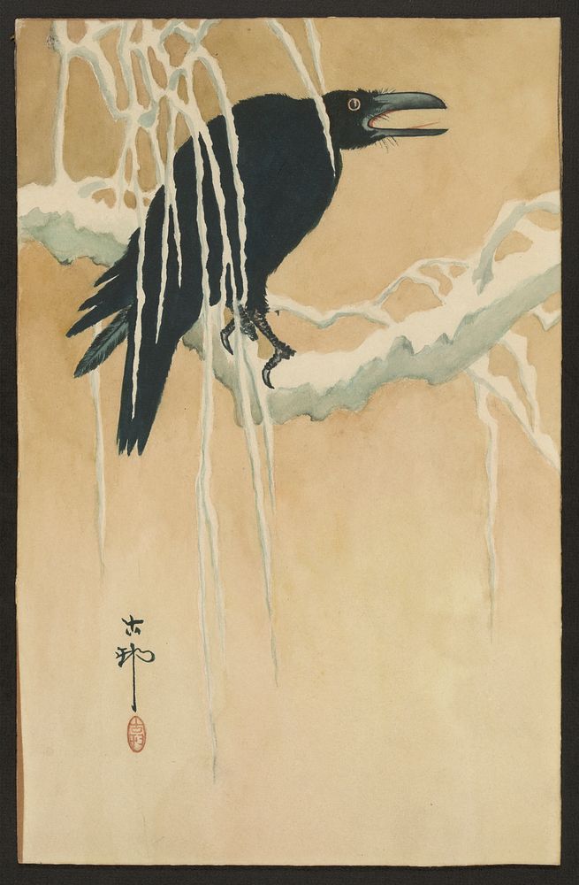 Yuki yanagi ni karasu. Original from the Library of Congress.