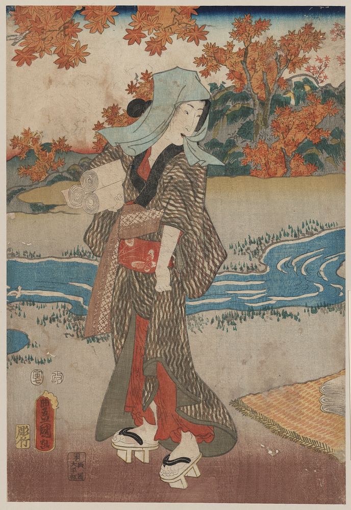 Momiji to onna. Original from the Library of Congress.
