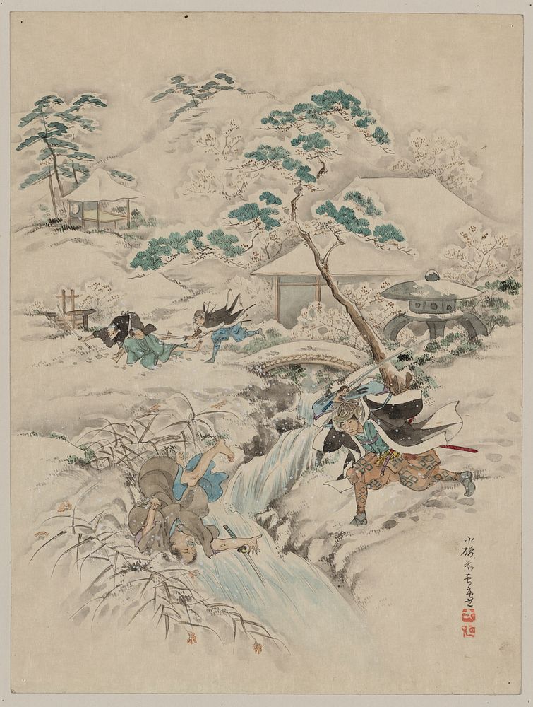 [Jūichidanme - act eleven of the Chūshingura - searching the grounds]. Original from the Library of Congress.