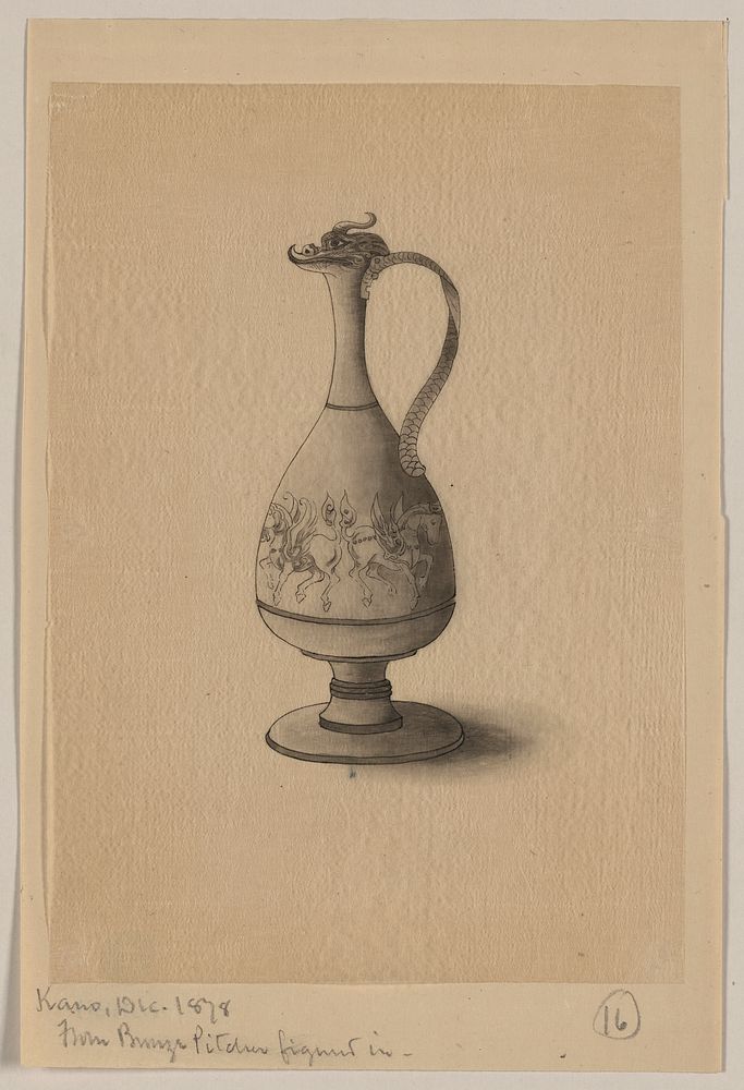 [Dragon-headed bronze pitcher with horse motif]. Original from the Library of Congress.