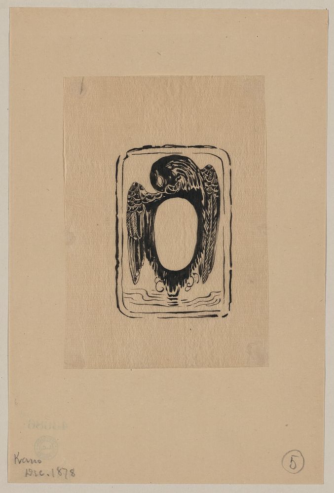 [Bird crest or bookplate with opening for text or portrait]. Original from the Library of Congress.