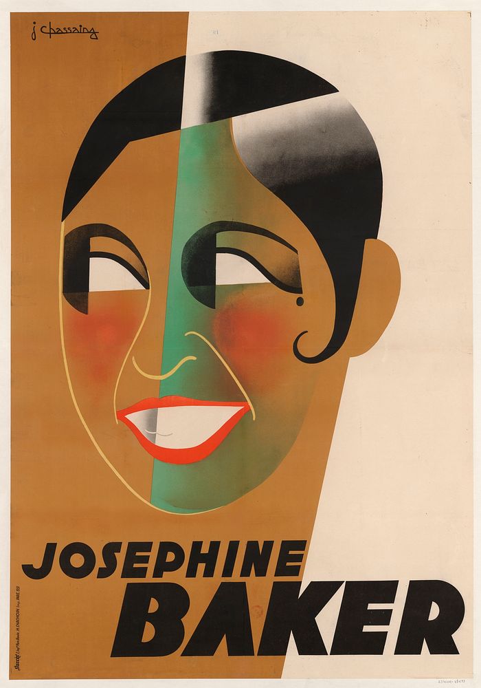 Français : Joséphine Baker, affiche par Jean Chassaing, lithographie en couleurs, Paris, H. Chachoin imprimeur…